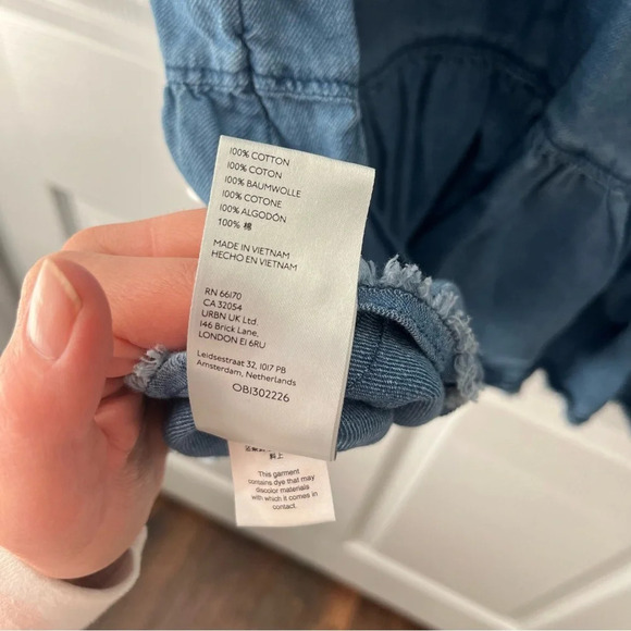 Anthropologie Pilcro Flounced Tunic Dress Chambray Denim - Picture 5 of 6